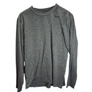Nike Dri-Fit Men’s Long Sleeve Athletic Shirt Gray Medium Running Training